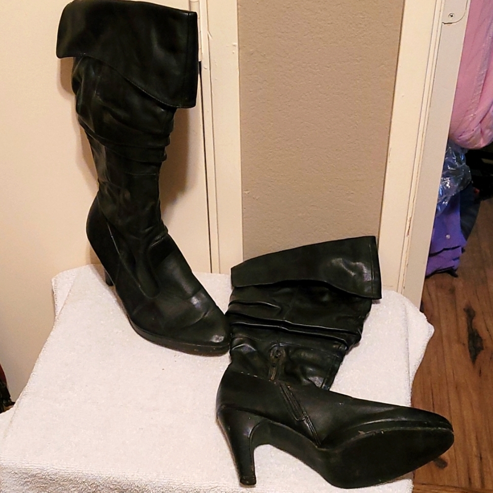 Mid calf boots, 3" heels